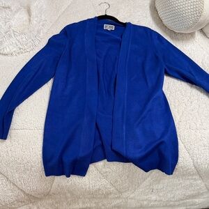 JM Collection Royal Blue Open Front Cardigan